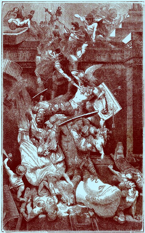 Os vândalos em Roma, ilustração da história ilustrada do mundo, publicado c.1880 (imagem digital melhorada) de English School