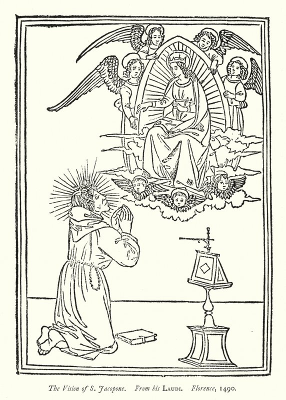 A Visão de S Jacopone, De sua Laudi, Florença de English School
