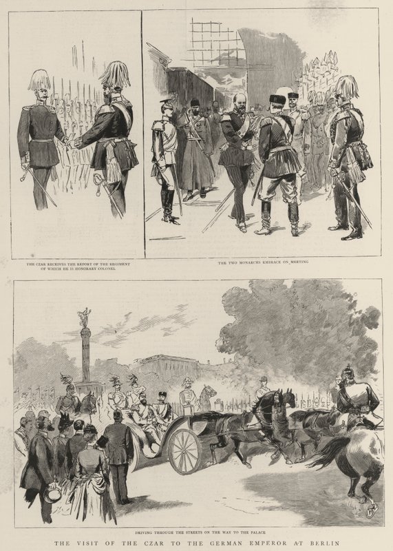 A visita do Czar ao Imperador Alemão em Berlim (gravura) de English School