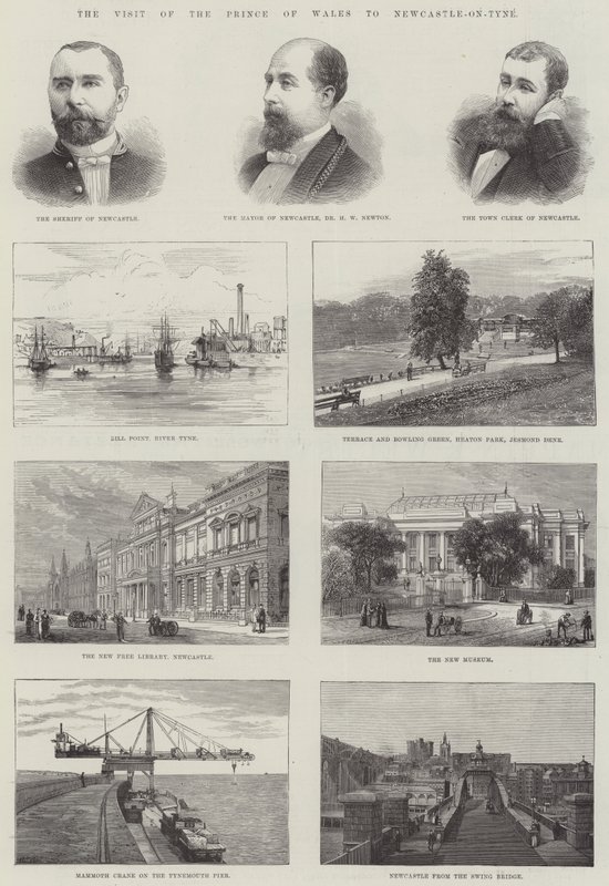 A Visita do Príncipe de Gales a Newcastle-on-Tyne (gravura) de English School
