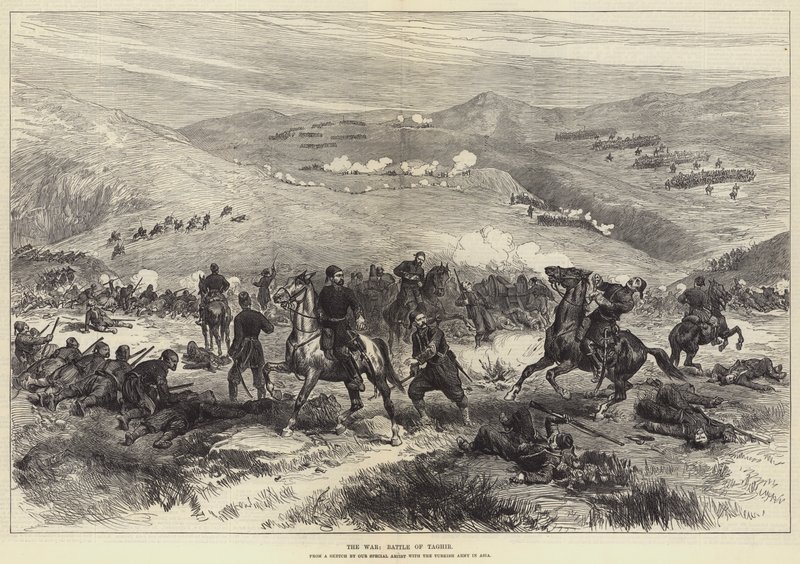 A Guerra, Batalha de Taghir (gravura) de English School