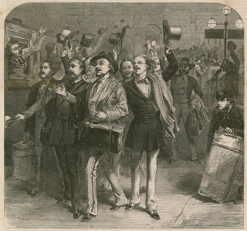 A Guerra: Partida dos Prussianos da Estação Ferroviária de Charing-Cross de English School