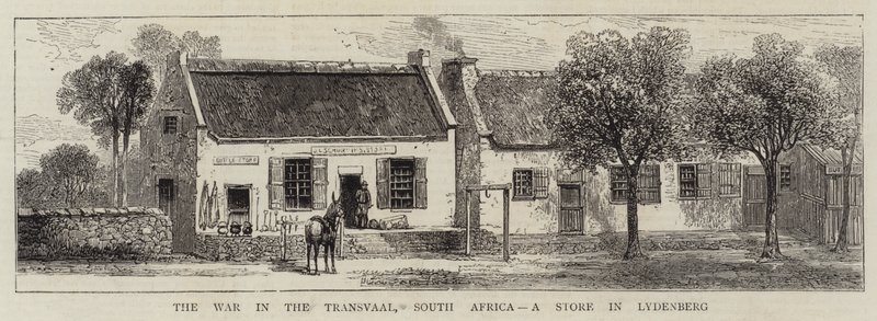 The War in the Transvaal, South Africa, a Store in Lydenberg (gravura) de English School