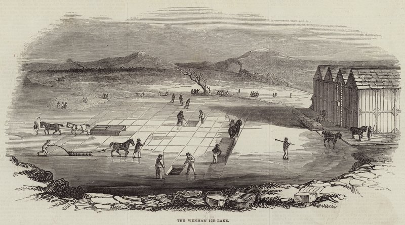 O Lago de Wenham Ice (gravura) de English School