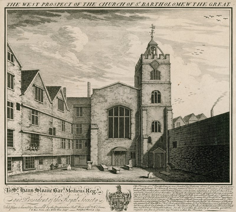 A perspectiva ocidental da Igreja de São Bartolomeu, o Grande de English School