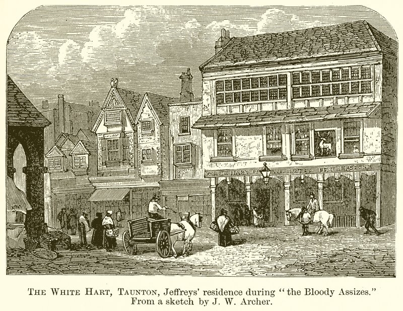 O White Hart, Taunton, Jeffreys Residence durante os Bloody Assizes de English School