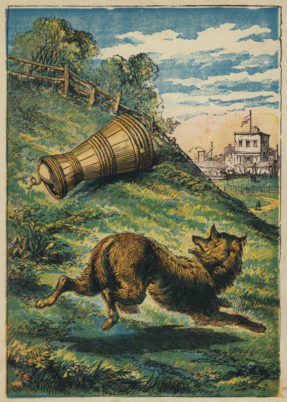 O lobo, o porco e a batedeira (litografia a cores) de English School