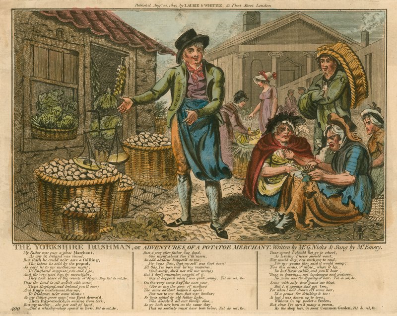 O irlandês de Yorkshire; ou, Aventuras de um Comerciante de Batatas, escrito por G Nicks, cantado por Emery de English School