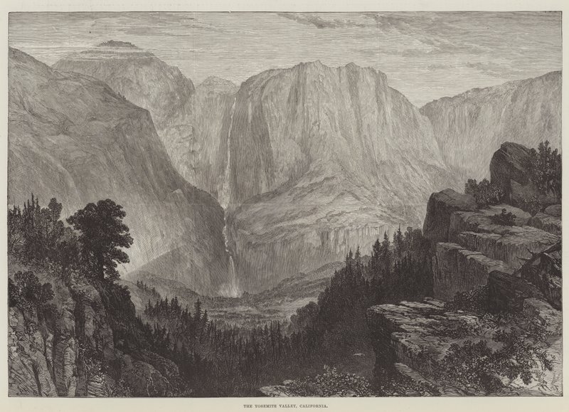 The Yosemite Valley, California (gravura) de English School