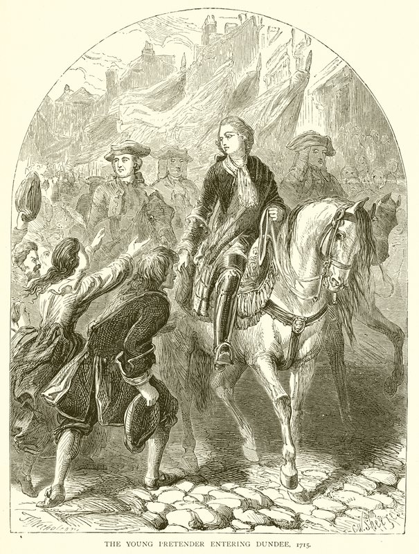O jovem pretendente entrando em Dundee, 1715 de English School