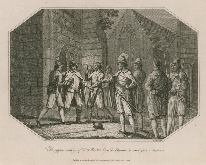 A apreensão de Guy Fawkes por Sir Thomas Knevet e seus assistentes de English School