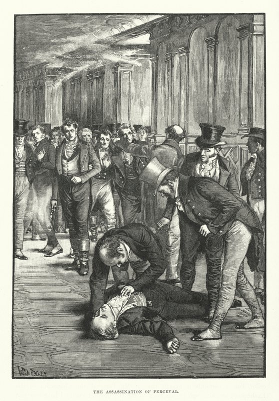 O assassinato de Perceval (gravura) de English School