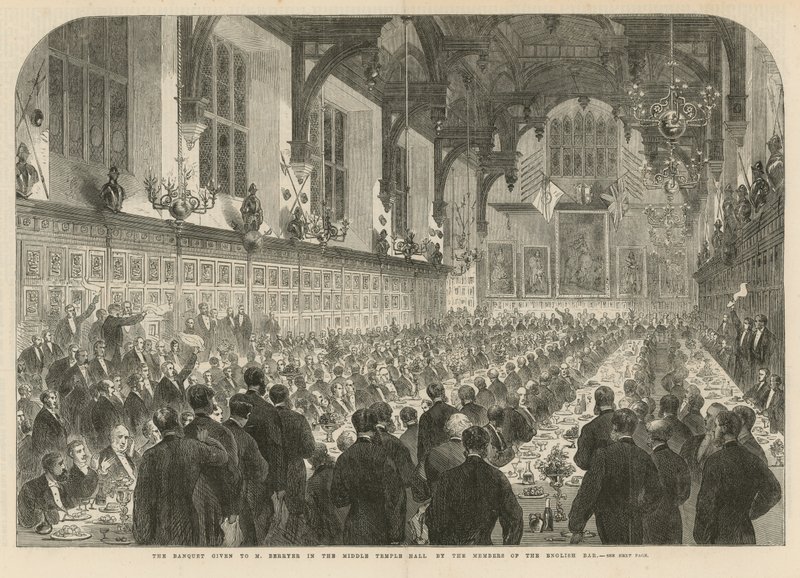 O banquete dado a M Berryer no Middle Temple Hall de English School