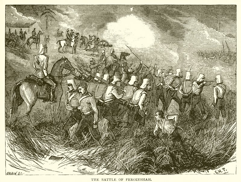 A batalha de Ferozeshah (1845) de English School
