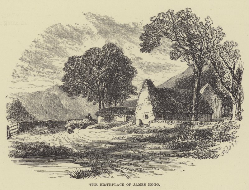 O local de nascimento de James Hogg (gravura) de English School