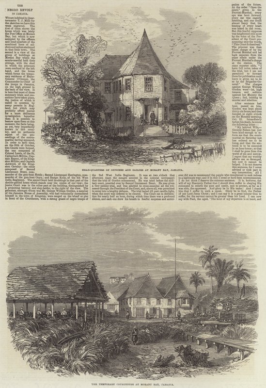 A Revolta negra na Jamaica (gravura) de English School