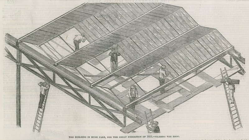 O edifício em Hyde Park, Londres, para a Grande Exposição de 1851 de English School