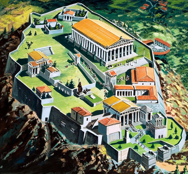 A, cidade, de, atenas, em, grécia antiga de English School