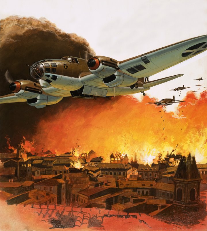 A destruição de Guernica durante a Guerra Civil Espanhola de English School