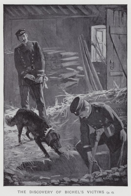 A descoberta das vítimas de Bichel (litho) de English School