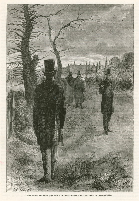 O duelo entre o duque de Wellington e o conde de Winchelsea de English School