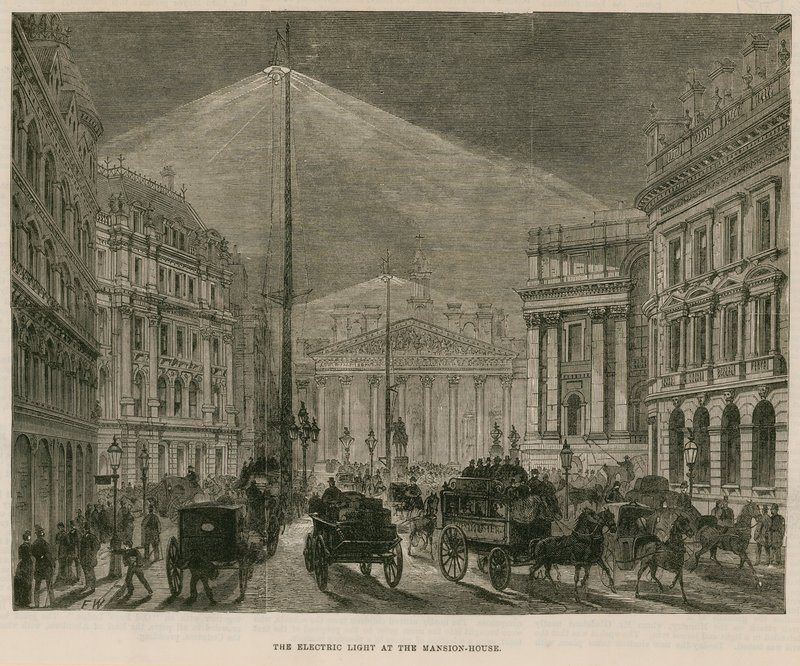 A luz elétrica na casa da mansão, Londres de English School