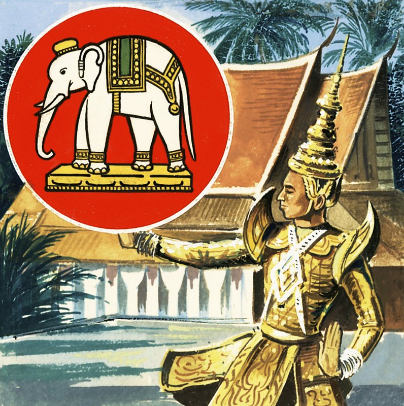 O elefante, emblema da Tailândia de English School
