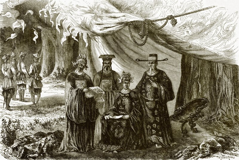 O imperador de Cochin China e seus ministros de English School