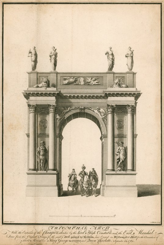 A entrada do Campeão, com a presença do Senhor Supremo Tribunal e do Conde Marechal, através do Arco do Triunfo de English School