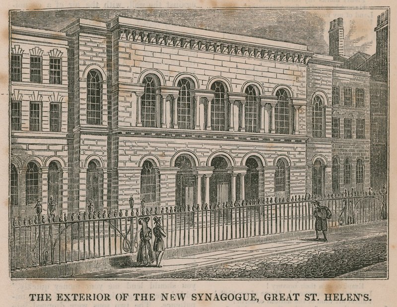 O exterior da Nova Sinagoga, Great St Helens, Londres de English School
