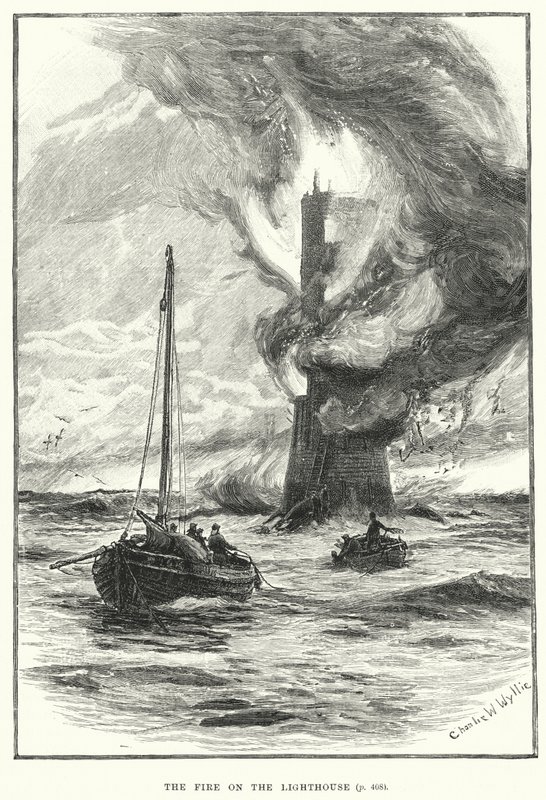O fogo no farol (gravura) de English School