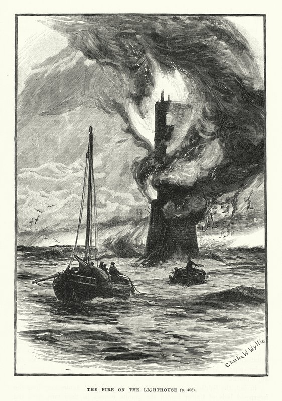 O fogo no farol (gravura) de English School