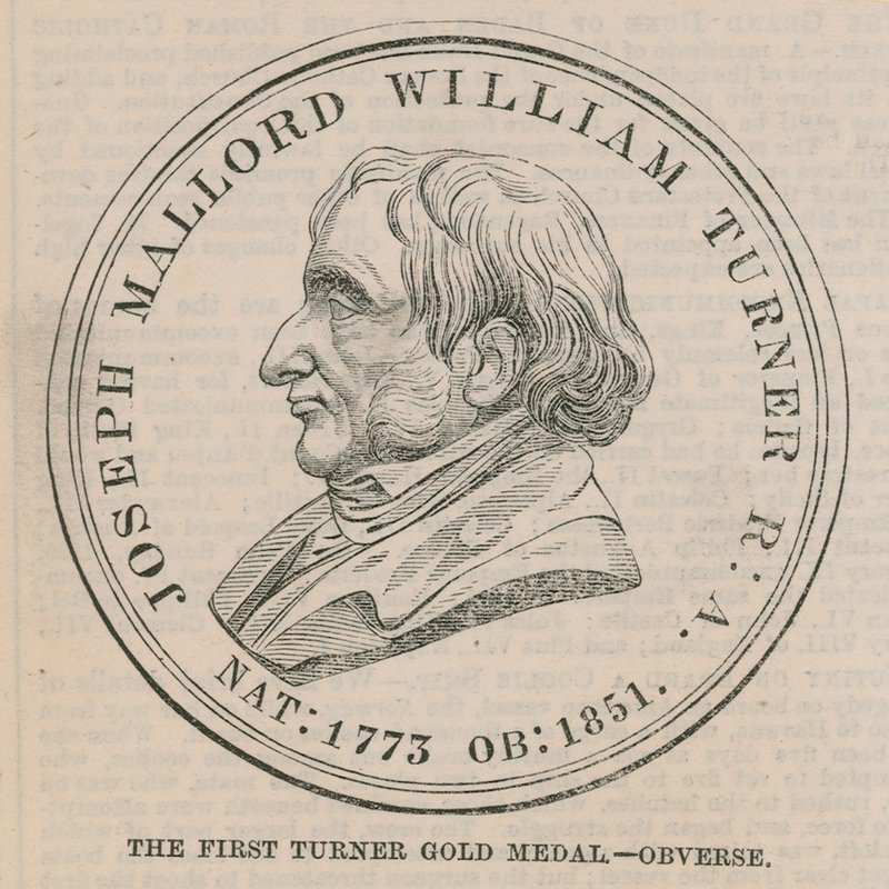 A primeira medalha de ouro de Turner (anverso) de English School