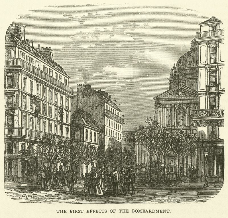 Os primeiros efeitos do bombardeio, novembro de 1870 de English School