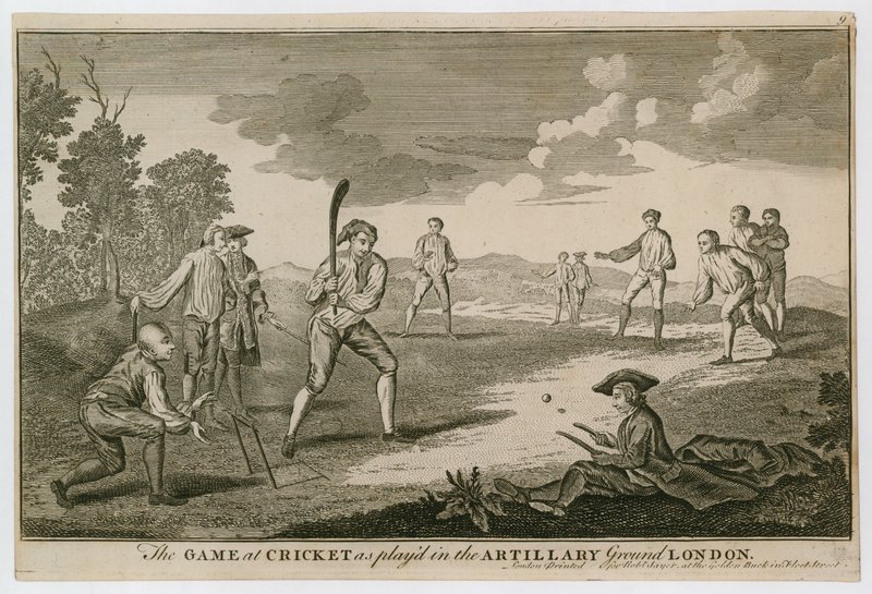 O jogo no Cricket como jogado no campo de artilharia, Finsbury de English School