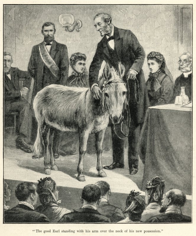 "O bom Conde de pé com o braço sobre o pescoço da sua nova posse" (litho) de English School