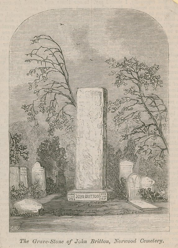 A pedra grave de John Britton de English School