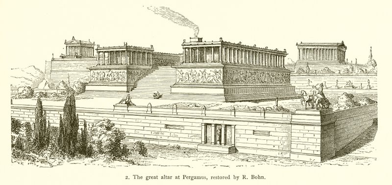 O grande altar de Pérgamo, reeditado por R Bohn de English School