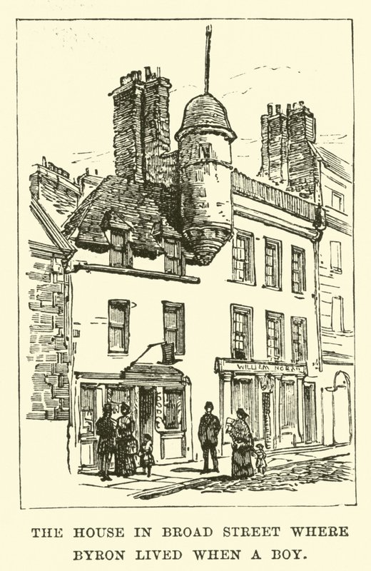 A casa em Broad Street, onde Byron viveu quando um menino de English School