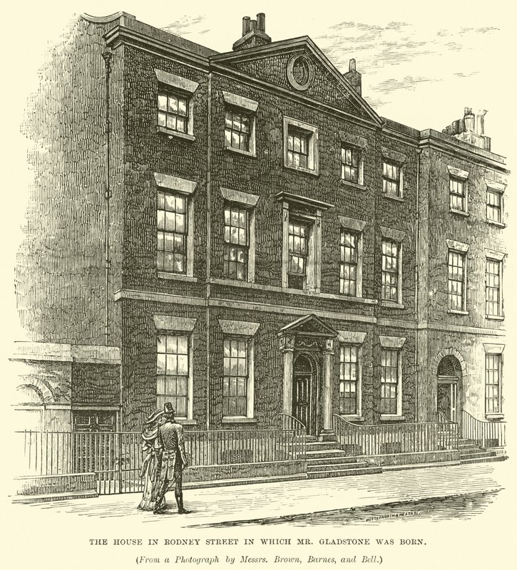 A casa na Rodney Street na qual o Sr. Gladstone nasceu de English School