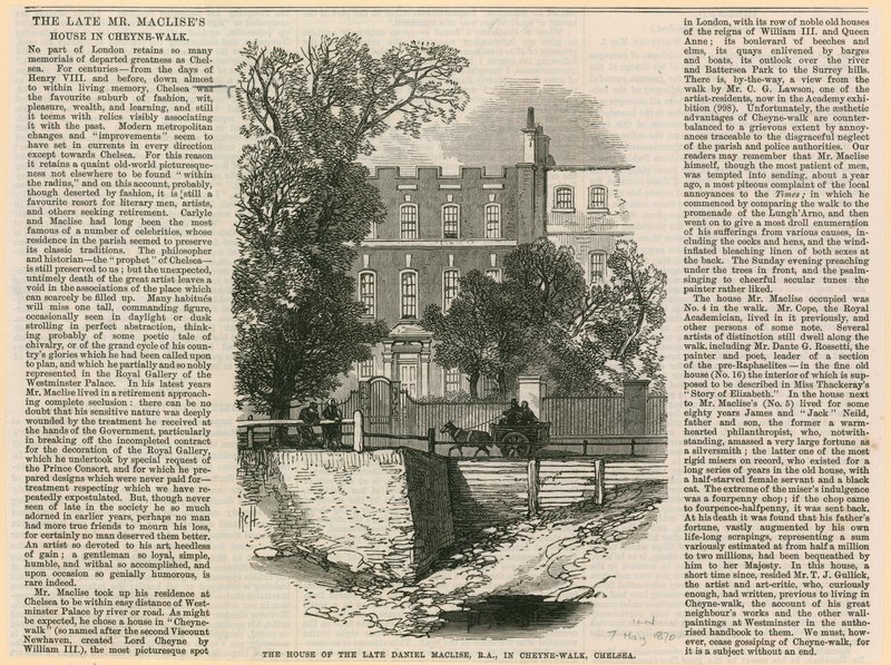 A casa de Daniel Maclise em Cheyne Walk de English School