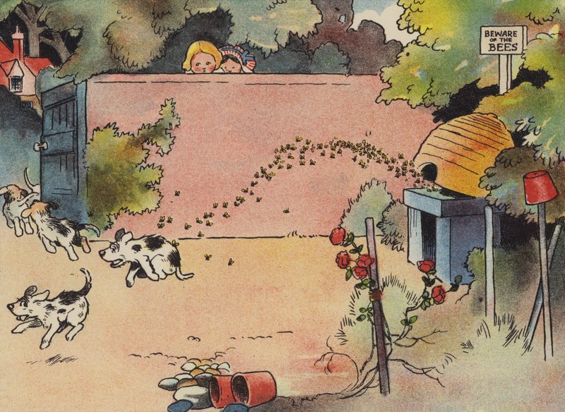 Os cachorros inquisitivos, eles tiveram uma surpresa tão grande! (litho colorido) de English School