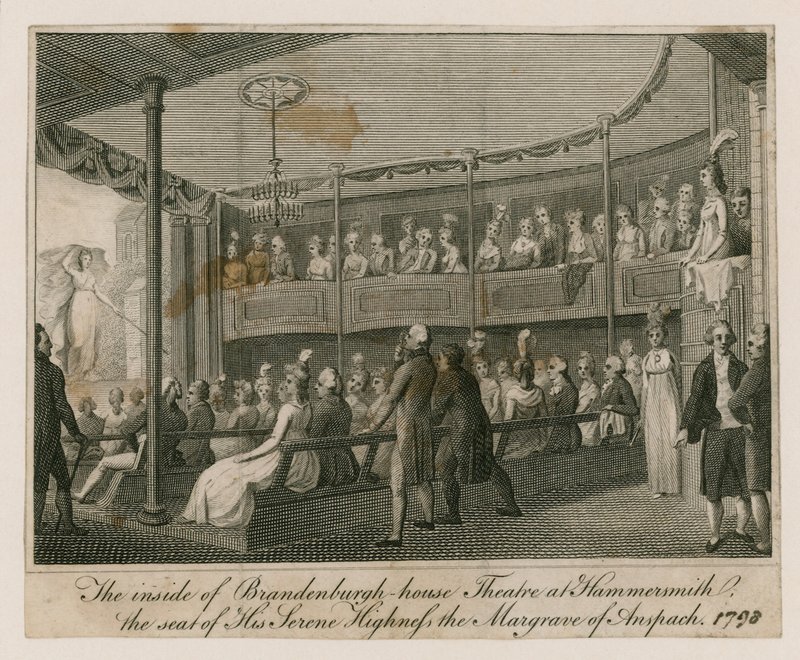 O interior do Brandenburgh House Theatre em Hammersmith de English School