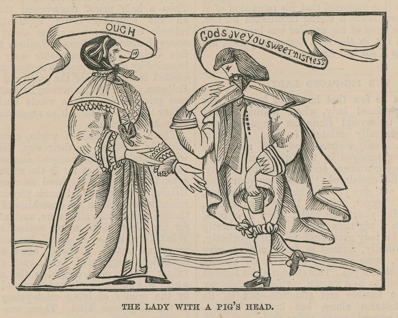 A senhora com uma cabeça de porco de English School