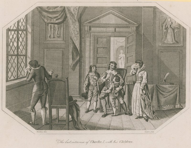 A última entrevista do rei Charles I com seus filhos de English School