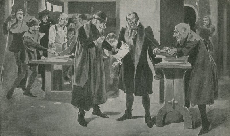 A última tribulação de Gutenberg, o impressor, à beira da vitória de English School