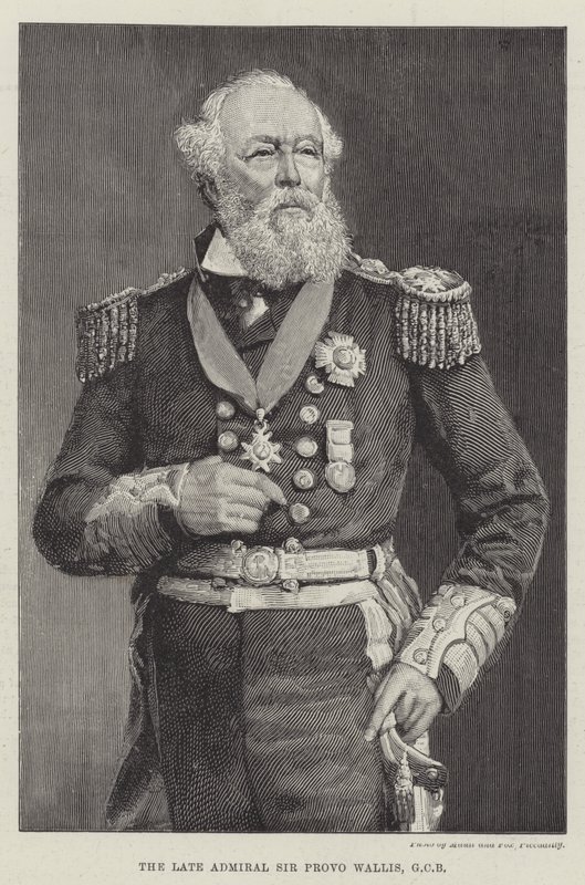 O falecido Almirante Sir Provo Wallis, GCB (gravura) de English School