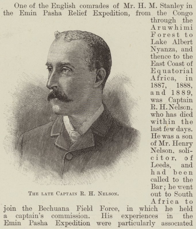 O falecido Capitão R H Nelson (gravura) de English School