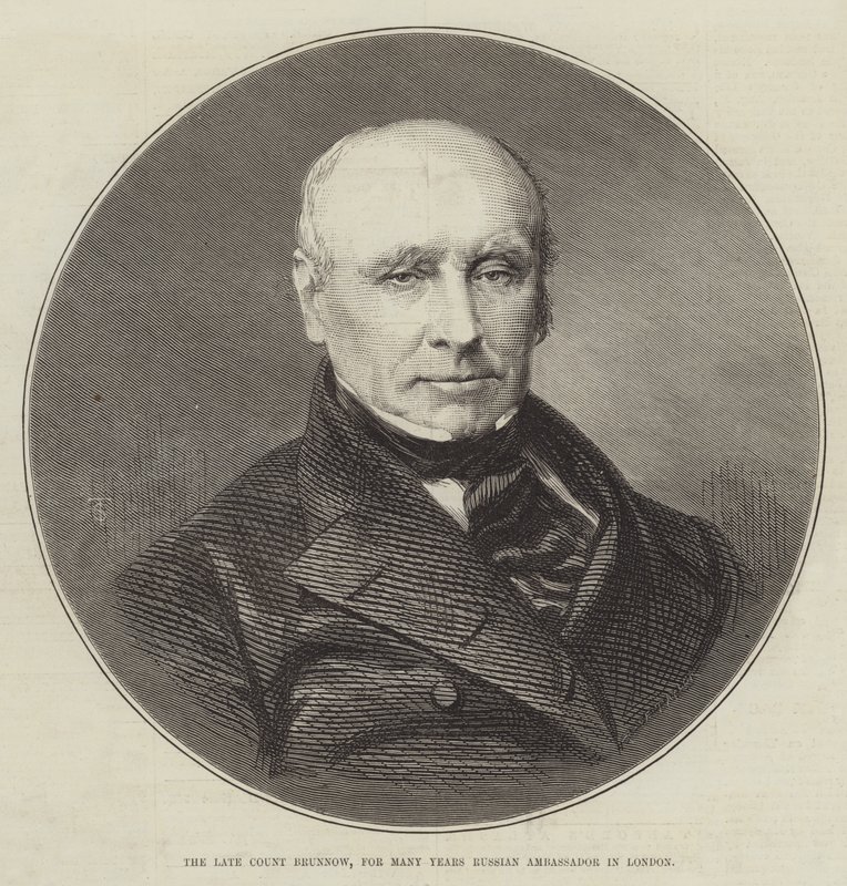 O falecido Conde Brunnow, por muitos anos embaixador russo em Londres (gravura) de English School