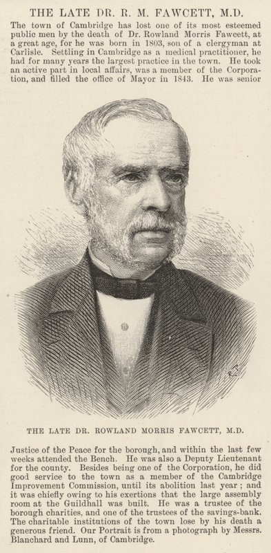 O falecido Dr. Rowland Morris Fawcett, MD (gravura) de English School